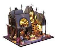 CRIOLPO Casa de Muñecas en Miniatura, Kit de Casa de Muñecas de Madera Kits de Modelos de Decoración, Kit de Book Nook DIY 3D para Adultos Niños Cumpleaños Regalos(La Casa Mágica de Luna)