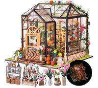 CRIOLPO Casa de Muñecas en Miniatura, Kit de Casa de Muñecas de Madera Kits de Modelos de Decoración, Kit de Book Nook DIY 3D para Adultos Niños Cumpleaños Regalos (Sala de Flores Jenny)
