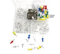 CriPrix 150 Chinchetas Multicolor, 5 Diseños Diferentes, Tachuelas Decorativas para Corcho, Oficina, Escuela y Casa
