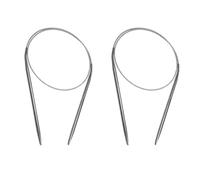 CriPrix Agujas de Tejer Circulares de Metal, 4 mm x 80 cm, Doble Punta, Set de 2 Piezas