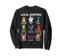 Criptidos locales Lindos monstruos críptidos de América Kawaii Divertidos Sudadera