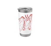 Criptozoología de Red Mothman Cuentos populares retro y espeluznantes sobre críptidos Vaso térmico de acero inoxidable de doble pared