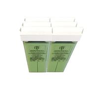 Cris nails - 6 Cartuchos Roll-Ons de Cera Depilatoria Tibia de 100ml/ud color verde para Depilación con Bandas Depilatorias