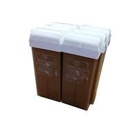 Cris nails - 6 cartuchos roll-ons de cera depilatoria tibia UsoProfesional de 100ml/ud color chocolate para depilación con bandas depilatorias