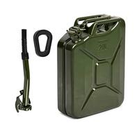 Crisalide® - Bidón de combustible de acero, 5 l, 10 l, 20 l con boquilla de transporte, homologado para transporte de gasolina y gasóleo, antioxidante, cierre hermético, bidón de gasolina de metal (10