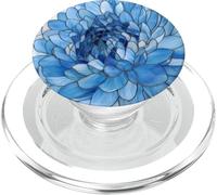 Crisantemo azul Noviembre Nacimiento Flor Floral Manchado PopSockets PopGrip para MagSafe