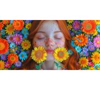 Crisantemo Diamond Art Kits Adulto, 5D Diamate Painting Kits,DIY Diamond Embroidery Kit, Bordado Decoración De Craft Pared Del Hogar Abstracto, Pintura al óleo, Resina, Artesanía 15x30cm Chica 1J-283