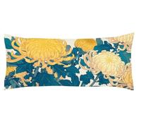 Crisantemo Funda Cojin 50 x 150cm Funda Almohada Azul Protector Almohada Cervicales y Cuello Cojines Cama Protector de Almohadas, Embarazada Hombros Cuello Apoyo, para Almohadas de Verano Kl-410