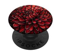 Crisantemo Rojo Noviembre Nacimiento Flor Floral Manchado PopSockets PopGrip Adhesivo