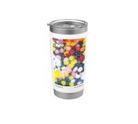 Crisantemos de jardín colorido Monet Arte floral clásico Vaso térmico de acero inoxidable de doble pared