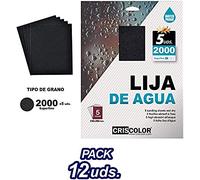 CRISCOLOR Lija al Agua Grano 2000, PACK 12 BLISTER DE 5 UNIDADES
