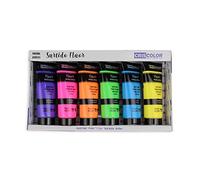 CRISCOLOR - Surtido Pintura Acrílica Fluorescente - PACK 6x75ml - Para trabajo artístico y manualidades - Para Principiantes, Estudiantes y Artistas profesionales (Flúor 6x75 ml)