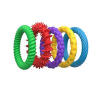 Crisis sensoriales elásticas: bandas fidget de terapia coloridas 5x, herramientas de relajación de silicona duradera | Juguetes de estimulación táctil para concentración tranquila | de clase