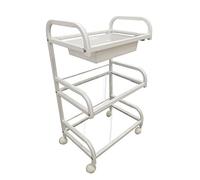 Crisnails - Carros de Mantenimiento con Ruedas Profesional para Peluquería, Barbería, Perfumería, Cosméticos, Salón, Tienda de Tatuaje, Manicura y Pedicura (Transparente)