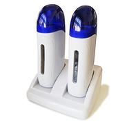 Crisnails® Doble Calentador de Cera Tibia Roll-on, Kit de 2 Huecos Depilación Estética Fundidor