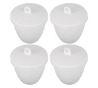 Crisol Cerámico con Tapa 100ml Blanco 4 Piezas para Laboratorio