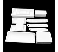 Crisol cuadrado de corindón con 99% de alúmina: recipiente cerámico resistente a altas temperaturas for experimentos de laboratorio.(Semi-circular*100 * 30.20mm)