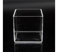 Crisol cuboide de cuarzo-tarro cuadrado resistente a altas temperaturas, 1 Uds., for laboratorio e investigación, 99,99% SiO2,(95x95x95mm)