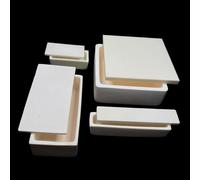 Crisol de cerámica cuadrado de alta temperatura: composición duradera 70% SiO2, 25% Al2O3, 5% Li2O for uso industrial, 1 unidad(250x150x100mm-2800mL)