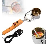 Crisol de plomo de mano, crisol eléctrico para plomo de 380 W, crisoles para fundir metal, ajuste de 200-450 ℃, fusión en 10 minutos, capacidad de 1100 g, crisol de plomo para moldes de peso de pesca
