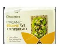 Crispbread Orgánico de Centeno con Sésamo, Alto en Fibra, Bajo en Grasa Saturada, Sin Levadura, 200g. Pack de 3