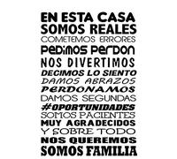 CrisPhy® Frase Vinilo "En esta casa somos reales" Vinilos decorativos, Pegatina frases motivadoras para pared. Pegatinas para decorar habitaciones.Vinilos decorativos frases (Alto 90cm por 60cm)