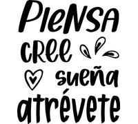 CrisPhy® Frase Vinilo "Piensa, Cree, Sueña, Atrevete" Vinilos decorativos, Pegatina frases motivadoras para pared. Pegatinas para decorar habitaciones.Vinilos decorativos frases (Alto 110cm por 90cm)