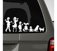 CrisPhy Pegatina Familia Zombie - Puerta, Coche, Libros, Portatil etc.