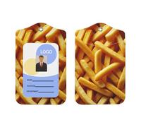 Crispy-French-Fries - Soporte de piel sintética con cordón, soporte vertical para tarjetas de identificación para Ofiice