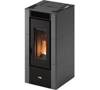 Cristal 6 T1 - Estufa de pellets ventilada con cámara estanca 5,5 kW depósito 11 kg volumen calefactable 154 m3 metal antracita