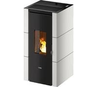 CRISTAL 7 T2 - Estufa de pellets ventilada con cámara estanca 7 kW Capacidad depósito 15 kg Volumen calefactable 200 m3 metal blanco