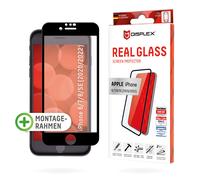 Cristal blindado DISPLEX Full Cover (10H) para Apple iPhone 6/7/8/SE (2020/2022), marco de montaje Eco, cobertura total de la pantalla, cristal templado, película protectora resistente a arañazos, apt