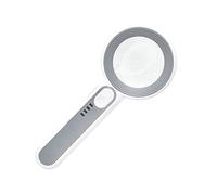 Cristal con luz, lupa de mano grande con luz LED de 30X para lectura y lectura con luz para personas mayores recargable