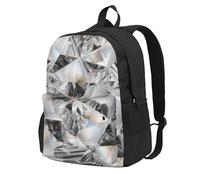 Cristal con textura de diamante estilo cristal,Mochila con bolsillos, mochila informal para el día a día, resistente al agua, ideal para la escuela, viajes