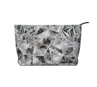 Cristal con Textura de Diamante Estilo Cristal,Neceser de Pana, Neceser de Maquillaje portátil, Neceser de Viaje