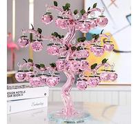 Cristal cristal manzana estatua artesanía feng shui adornos navidad año nuevo regalo regalo decoración de souvenir-Rosa_12 cuelga (a)