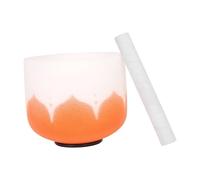 Cristal Cuenco tibetano Cuenco de cristal 8 pulgadas con nota CBDG, cuenco canto curativo sonido cuarzo esmerilado for yoga(Orange Note D)