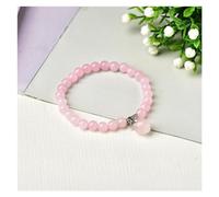 Cristal curativo Pulseras de cuarzo rosa Natural for mujer, abalorios de cristales, joyería Mineral de Color Simple, piedra curativa for mujer, regalos de joyería Reiki 1 unidad