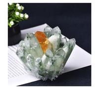 Cristal curativo Racimo de cristal Natural, cristal de cuarzo transparente, piedras y cristales de roca, Mineral, Reiki, espécimen curativo, regalos de decoración del hogar (Color : Green, Size : 30