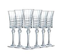 Cristal d'Arques Paris - Colección Lady Diamond - 6 Flautas de 15 rillo, Transparencia y Gran Resistencia - Fabricado en Francia