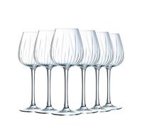Cristal d'Arques Paris - Colección Swirly - 6 Copas de vino 35cl - Made in France - Embalaje resistente