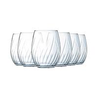 Cristal d'Arques Paris - Colección Swirly - 6 Vasos de agua 36cl - Made in France - Embalaje resistente