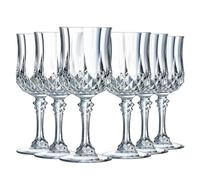 Cristal D'Arques Paris Longchamp - 6 copas de vino de 25 e Kwarx - Brillo, transparencia y alta resistencia - Molduras icónicas - Fabricado en Francia