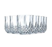 Cristal D'Arques Paris Longchamp - 6 vasos bajos de 32 e Kwarx - Brillo, transparencia y alta resistencia - Molduras icónicas - Fabricado en Francia