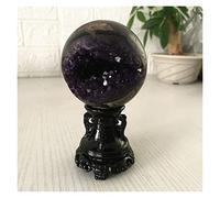 Cristal de amatista, Bola de cristal geoda amatista en bruto, adivinación, decoración del hogar, Multicolor, 65-86mm(A26 70mm 402g)
