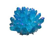 Cristal de cuarzo de aura azul, cristal de cuarzo de titanio, espécimen de racimo, adornos for decoración de la habitación del hogar