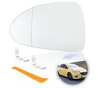 Cristal de espejo reemplazar para Opel Corsa D 07.2006-08.2014/Corsa E 09.2014-06.2019 Calentable Retrovisor exterior ajustable adecuado lente de marcha atrás espejo de cristal marcha atrás (Derecha)