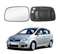 Cristal de Espejo Reemplazar para Toyota Corolla Verso 2004-2009, Retrovisor Exterior Ajustable Adecuado Lente de Marcha Atrá, Espejo Retrovisor Calefactable (Lzquierd)