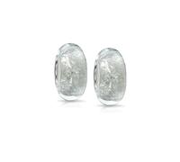 Cristal de Murano, núcleo de plata de ley 925, arco iris translúcido, círculos moteados, lámina de purpurina, espaciador, dije para pulsera europea para mujeres adolescentes, 14, Vidrio, No es una