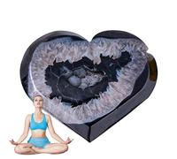 Cristal de ónix, piedras talladas con corazones pulidos para equilibrio energético, piedra de palma de corazón de cristal de ágata para equilibrio natural del cuerpo y rejilla de cristal